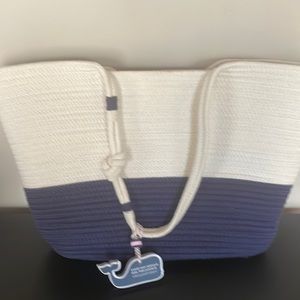Vineyard Vines Target Rope Tote - Cream/Navy